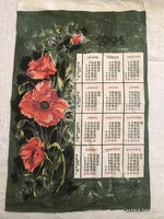 Tablecloth - 1991 Year - Calendar - Textile - 67 x 43 cm - Canvas - Perfect Condition