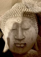 Kő Buddha-fej szobor (25 cm)