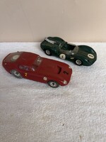 Pályaautó vintage slot car gyűjtői db. 1960. 2db egyben 18x7cm+ alkatrészek