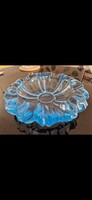 Art Deco "jegeskék" vagy "aqua kék" hamutartó, súlya 400g, átmérője 12cm, magassága 3cm
