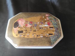 Prémium Goebel Artis Orbis porcelán bonbonier / ékszertartó (Klimt: A csók)
