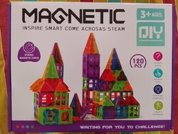 Magnetic készségfejlesztő mágneses építőjáték készlet 120 db-os Új!