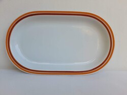 Alföldi menza narancs-barna mintás porcelán tál  25 cm