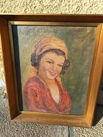 Ismeretlen festő olaj vászon arany keretben. Rajkay ?? Alkudható!