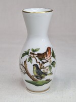 Herendi Rothschild Pattern Hand-Painted Gold-Plated Small Vase - Perfect Condition, 6.5 cm Tall