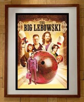 A nagy Lebowski, 1998-es amerikai vígjáték plakátja - Régi retro filmplakát - reprodukció keretben