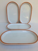 Alföldi menza narancs-barna mintás porcelán tálak  32 cm