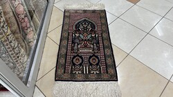 4483 ÁLOMSZÉP TUNÉZIAI Hernyóselyem kézi perzsa szőnyeg 54X102CM