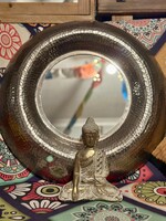 Round mirror in metal frame approx. 45 cm