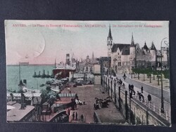 Antik holland képeslap Hollandia Antwerpen Kikötő 1915