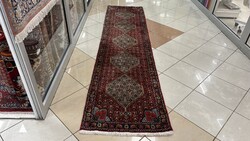 4565 GYÖNYÖRŰ Iráni VAS Bidjar kézi gyapjú perzsa futó szőnyeg 73X314CM
