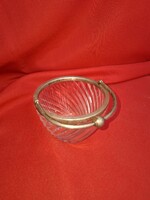 Vintage ice cube tray, silver and crystal