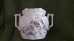 Porcelán ibolyás fehér számozott cukortartó 16x12 cm. hibátlan régi