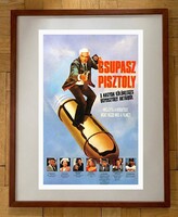 Csupasz pisztoly, 1988-as moziplakátja - Régi retro filmplakát - reprodukció keretben