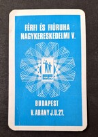 FérFiú Ruha Nagykereskedelem kártyanaptár 1975