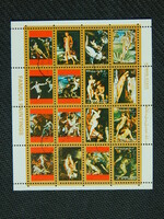 1973. Arab Emirátusok Ajman - Aktfestmények kisív, minibélyeges változat (17x22mm)