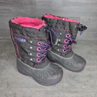 Kodiak Waterproof Gray Girls' Boots, 28
