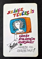 GELKA rádió-televízió-elektró szervíz kártyanaptár 1982