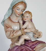 Sitzendorf porcelán Madonna gyermek Jézussal