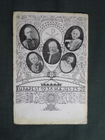 Postcard, Budapest, Eucharistic Congress, Horthy Miklósné, Pope Pius, Pacelli, Serédi bishop, 1938