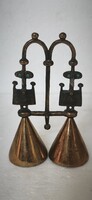 Mcm retro vintage iparmuveszeti muharos lajos dupla asztali bronz csengő