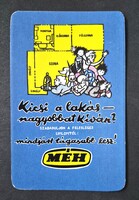 MÉH rajzos grafikus kártyanaptár 1988