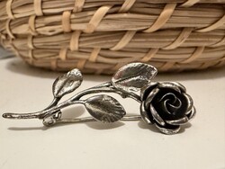 Ritka Vintage TEKA (Theodor Klotz) 3D sterling Ezüst Rózsa Bross - fellelt allapotban