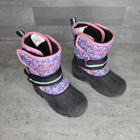 KangaROOS black-purple heart-patterned velcro girl’s boots, size 25