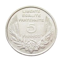 Franciaország,5 francs 1933 EF+ nikkel
