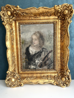 Aurel Náray Painting, Girl with Violin