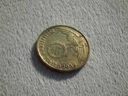 Németország, horogkeresztes birodalmi 5 Pfennig (Reichspfennig), 1939 J