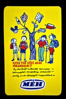 MÉH rajzos grafikus kártyanaptár 1988