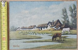 8 db Gazdag József falusi olajfestmény 13x18cm