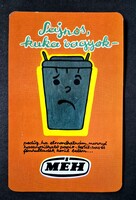 MÉH rajzos grafikus kártyanaptár 1988