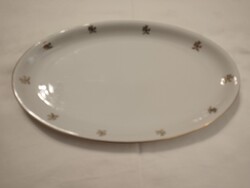 Aranyvirágos porcelán pecsenyéstál