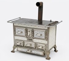 Antique Kitchen Porcelain Tiled Elegant Tile Stove, Hearth, Belgium, 1905