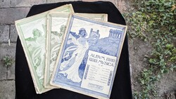 3 francia szecessziós kottafüzet 1904-ből