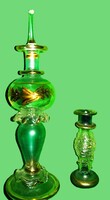 VINTAGE MURÁNÓI EGYIPTOMI STYL FÁTYOLÜVEG keleti design PARFÜMÖS ÜVEG + ajándék kis fiola HIBÁTLAN