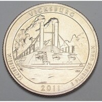 USA,quarter dollar 2011 D - Vicksburg aUNC+ nikkel