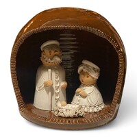 Szilágyi Mária iparművész kerámia Betlehem / Szent Család (18 cm)