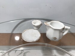 PORCELÁN - 3 db - MINIATŰR - ANTIK - 4 x 5 x 3 cm - 3 x 2 cm  - OSZTRÁK - HIBÁTLAN