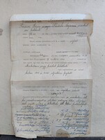 1903-as miskolci bírósági irat, 1945/46-os mezőcsáti fegyverrejtegetési ráírással (ritka dokumentum)