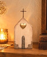 Chapel-themed wall decoration with rose, gold color/home decor, church, cross, faith, gift item