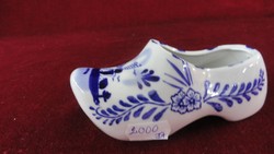 Holland porcelán papucs, kobalt kék mintával és szélmalommal. 13.5 cm Vanneki!