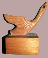 1980'S Retro ceruzahegyező kézzel fából faragott lúd liba madár figurás tokban HIBÁTLAN