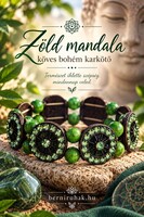 Zöld mandala köves bohém karkötő (9388)