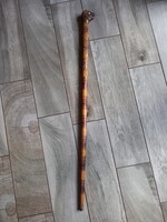 Beautiful Antique Wooden Snake-Head Walking Cane (91.3x6.5x3 cm)