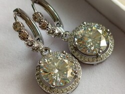 6 CT moissanit fülbevaló – 925 sterling ezüst – elegáns, csillogó