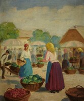 (N) Ott Zoltán (1881-) : Piacon