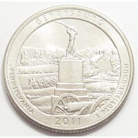 USA,quarter dollar 2011 D - Gettysburg aUNC+ nikkel